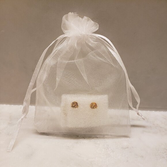 New Costumer Jewelry Crystal and Pearl Hoop Stud Earrings - Picture 2 of 6